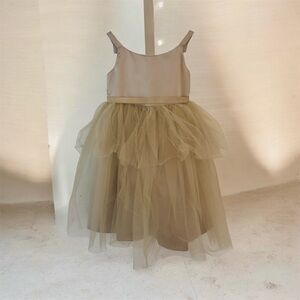 Us Angels Gold and Cream Formal Kids Dress. Wedding. Flower Girl. Party dress